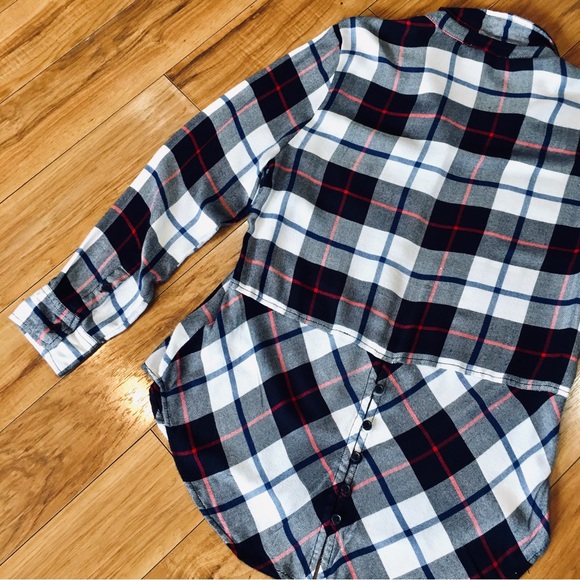 Beach lunch lounge plaid cozy lumberjack shirt top blouse button down medium - Picture 5 of 9